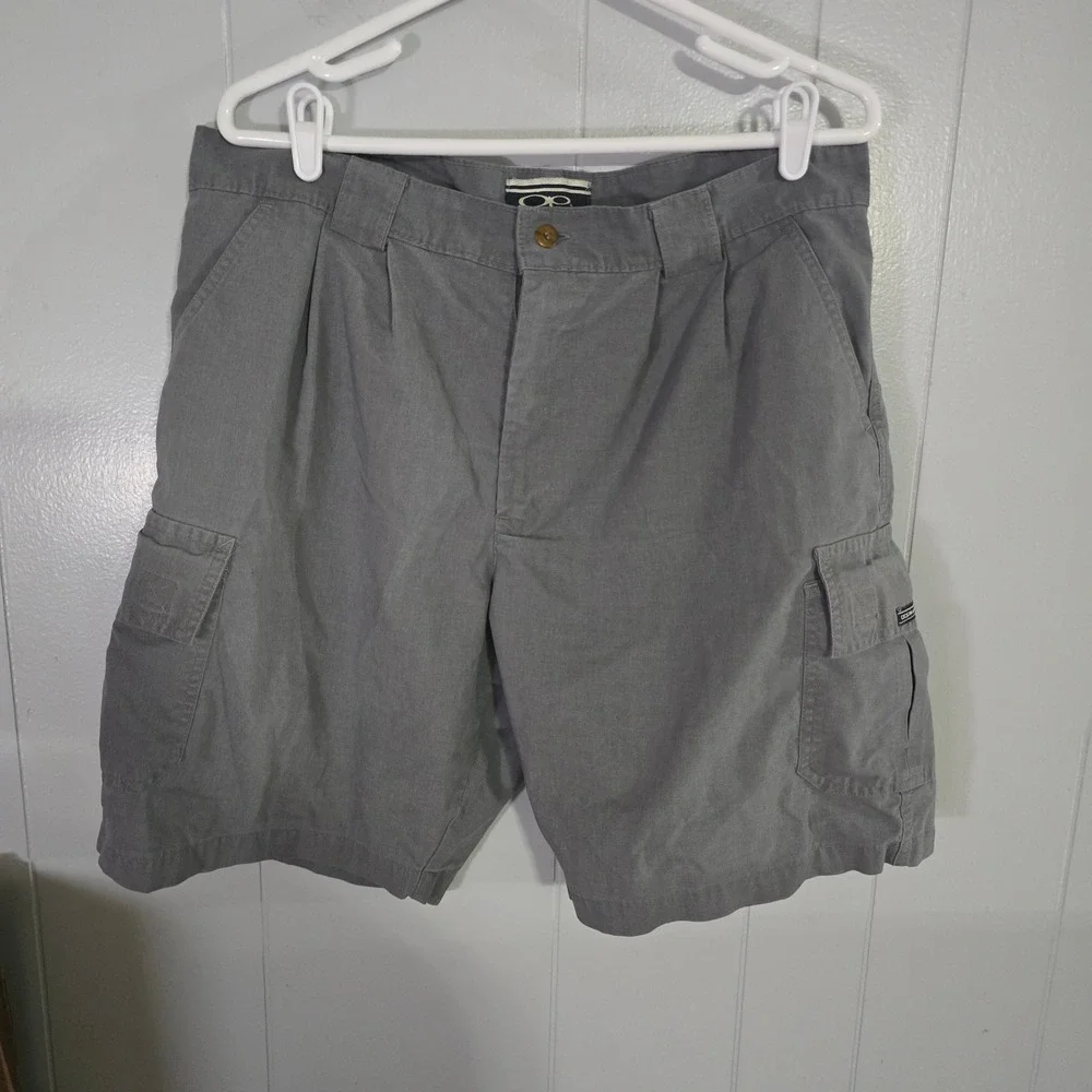 Ocean Pacific Cargo Shorts Mens 36 Grey Pleated Multi Pocket‎ Utility OP
